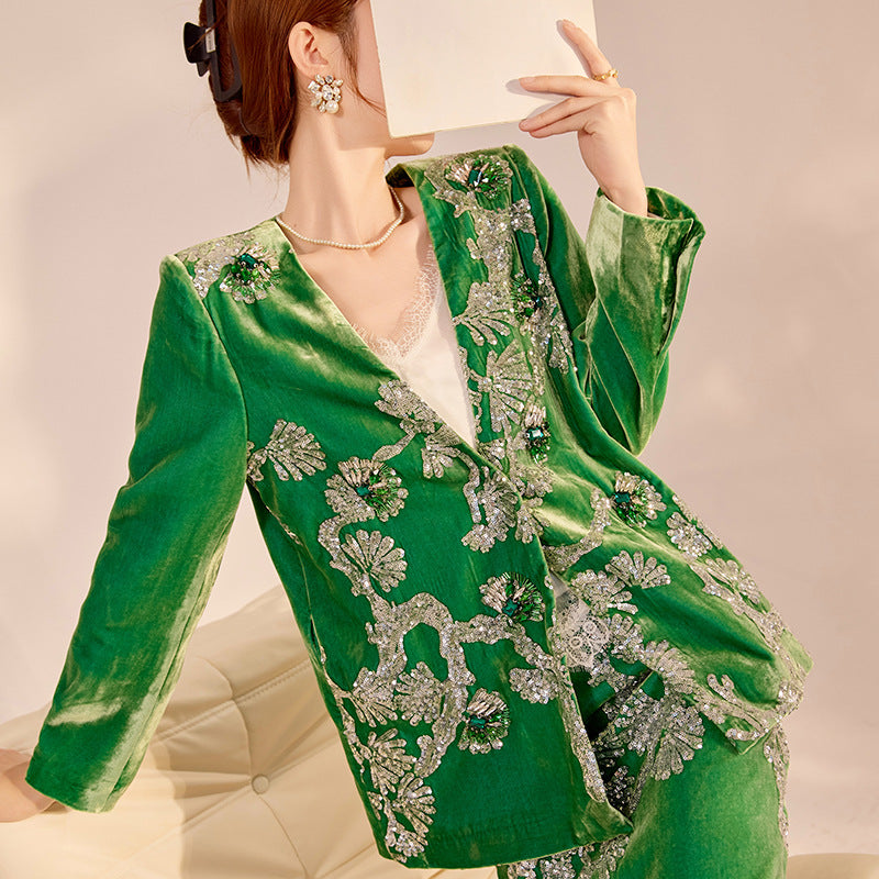 Silk Cardigan Set | Hand-Beaded Embroidery | Aurelle