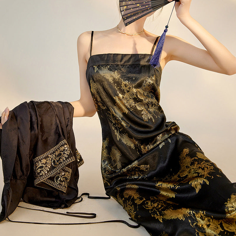 Silk Shirt & Skirt Set | Hand-Embroidered | Aurelle