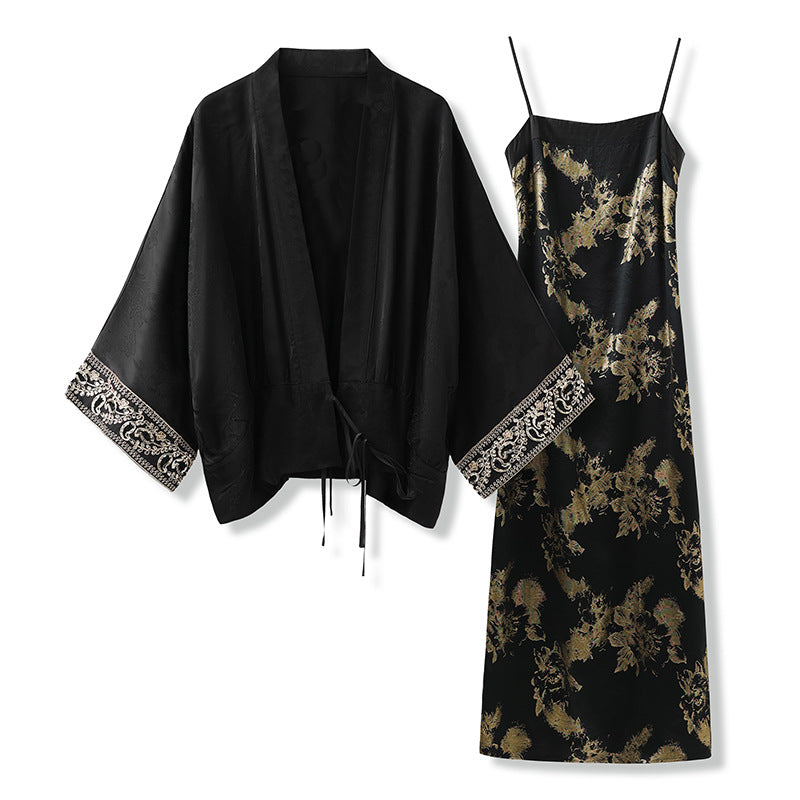 Silk Shirt & Skirt Set | Hand-Embroidered | Aurelle