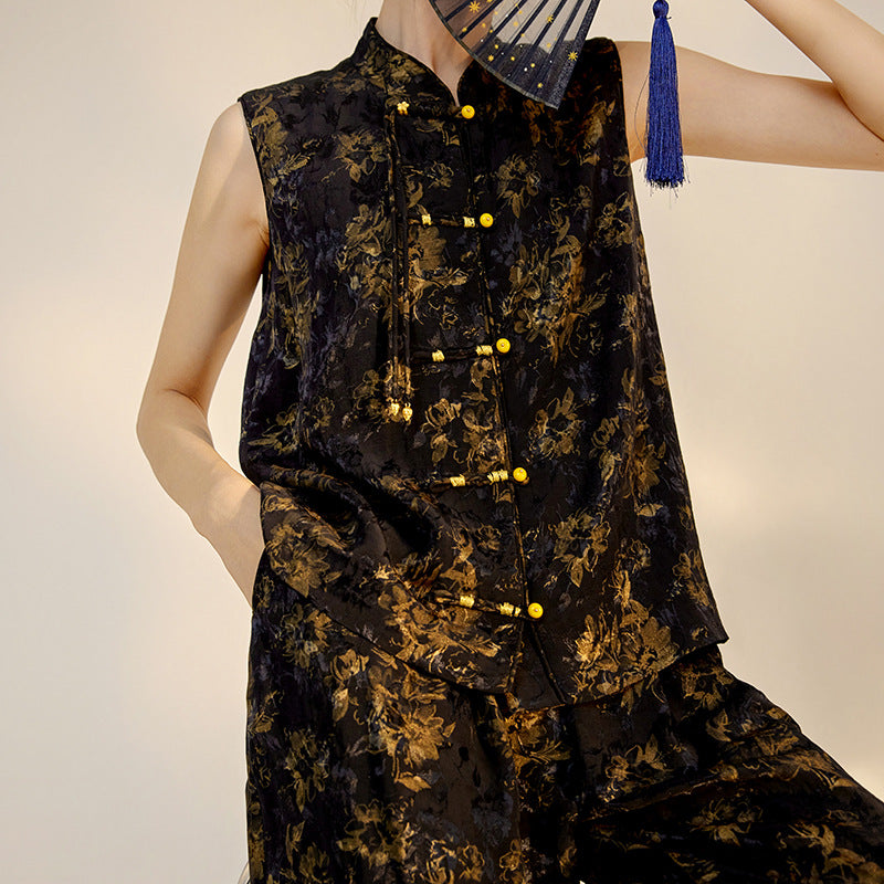 Black Silk Suit | Suzhou Embroidery | Aurelle