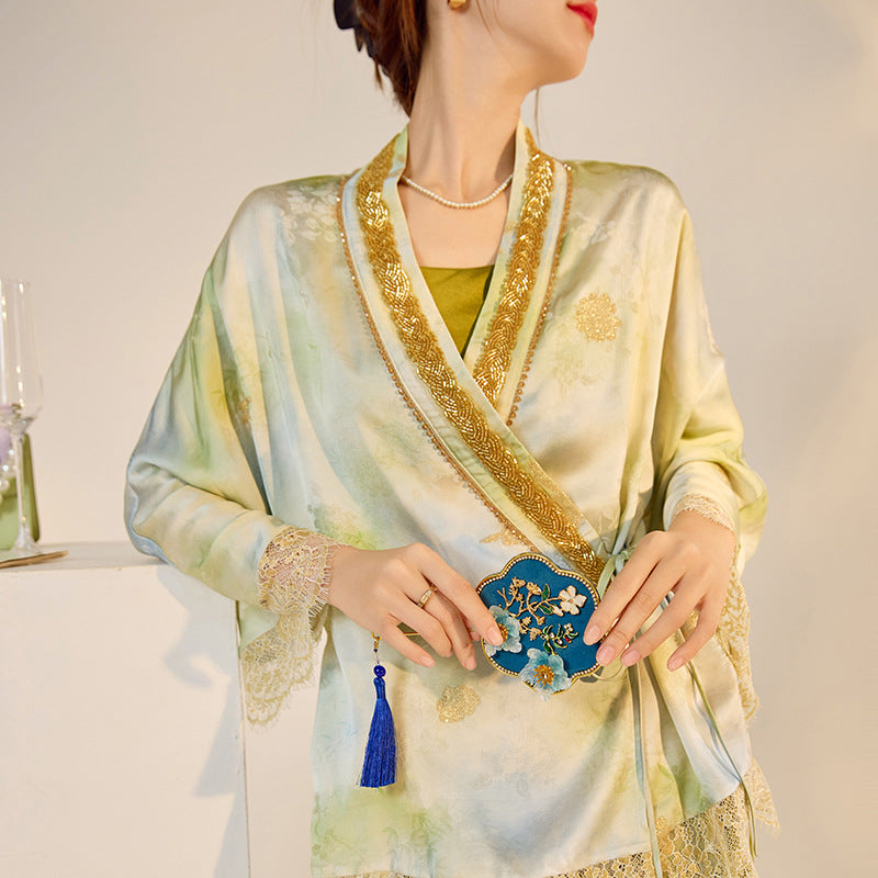 Lace Cardigan Set | Hand-Embroidered Details | Aurelle