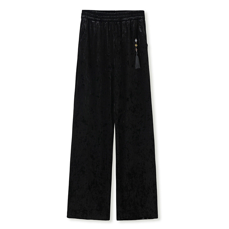 Apricot Wide-Leg Pants | Suzhou Craft | Aurelle
