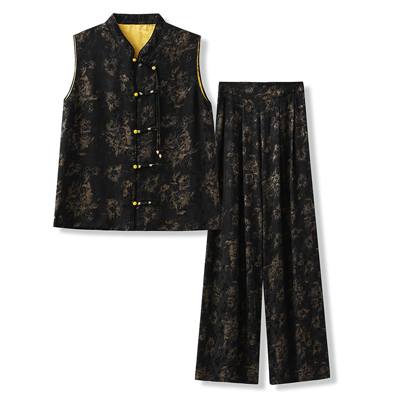 Black Silk Suit | Suzhou Embroidery | Aurelle