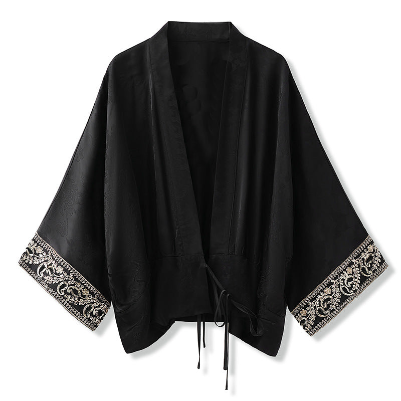 Silk Shirt & Skirt Set | Hand-Embroidered | Aurelle