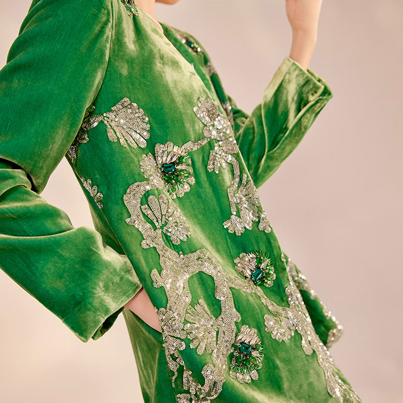 Silk Cardigan Set | Hand-Beaded Embroidery | Aurelle