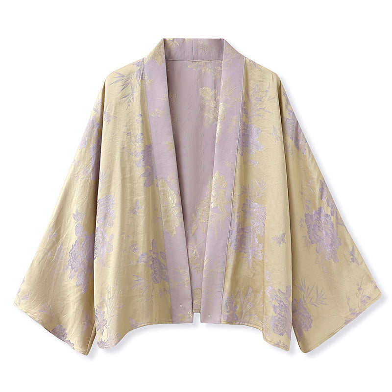 Retro Silk Dress Set | Hand-Embroidered | Aurelle
