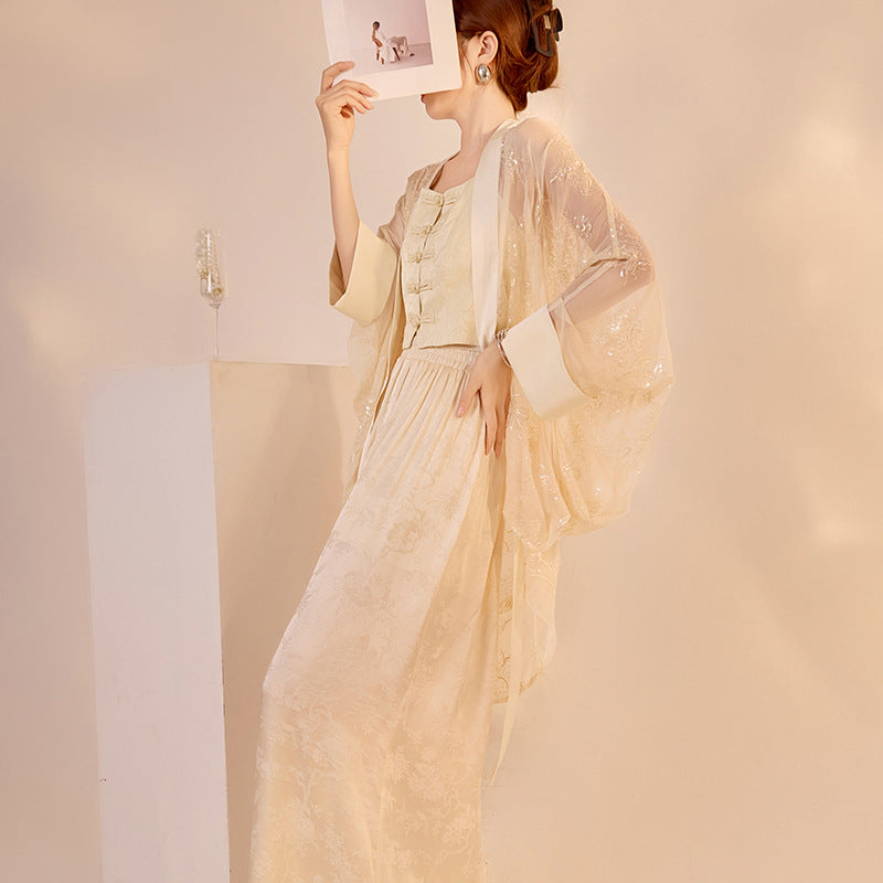 Cardigan Set | Hand-Embroidered Detailing | Aurelle