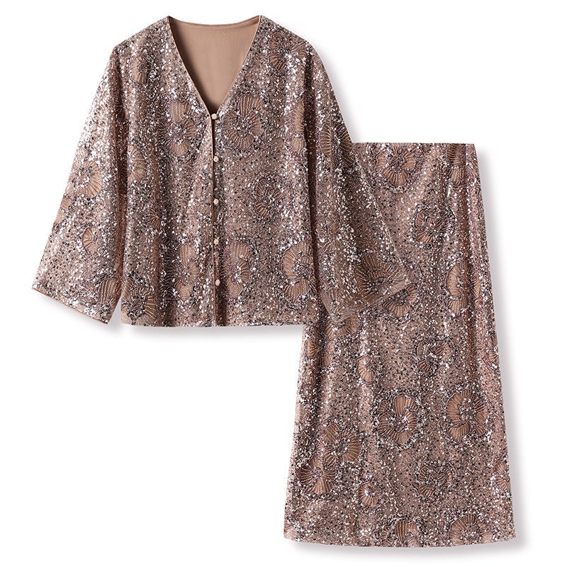 Camel Sequin Set | Hand-Embroidered | Aurelle