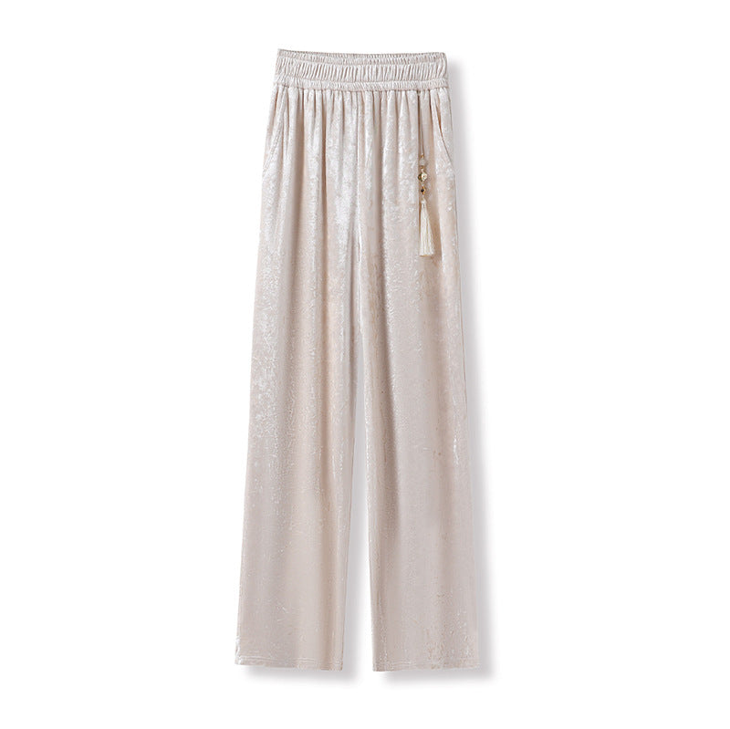 Apricot Wide-Leg Pants | Suzhou Craft | Aurelle