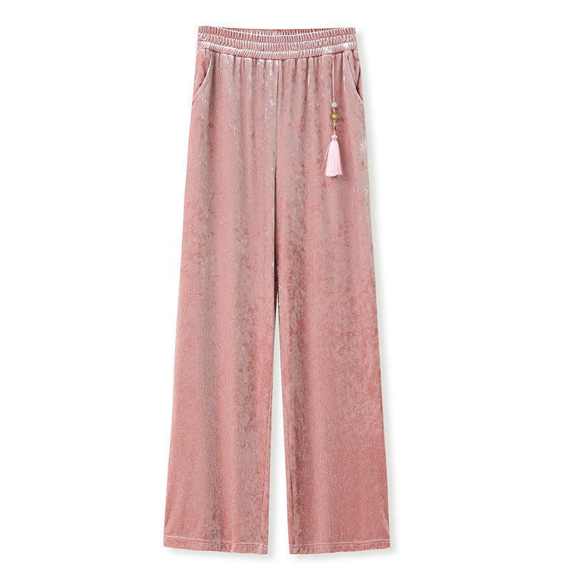 Apricot Wide-Leg Pants | Suzhou Craft | Aurelle