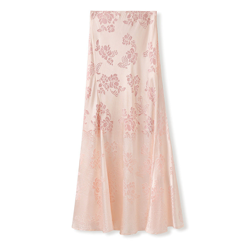 Pink Silk Skirt | Museum-Quality Embroidery | Aurelle