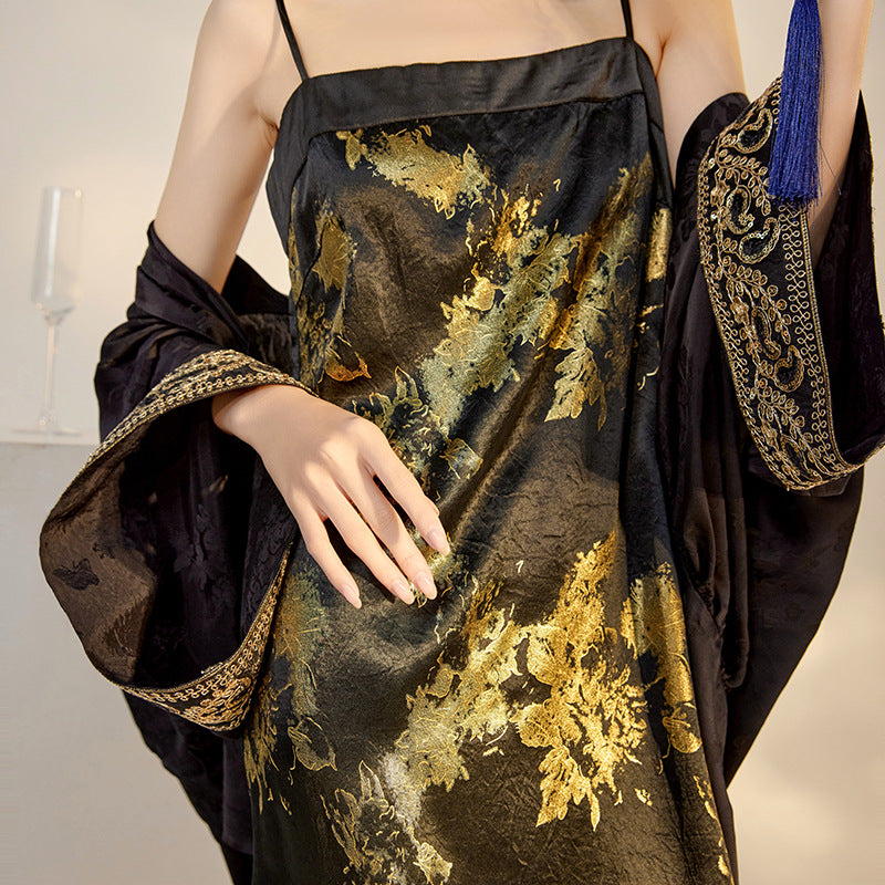 Silk Shirt & Skirt Set | Hand-Embroidered | Aurelle