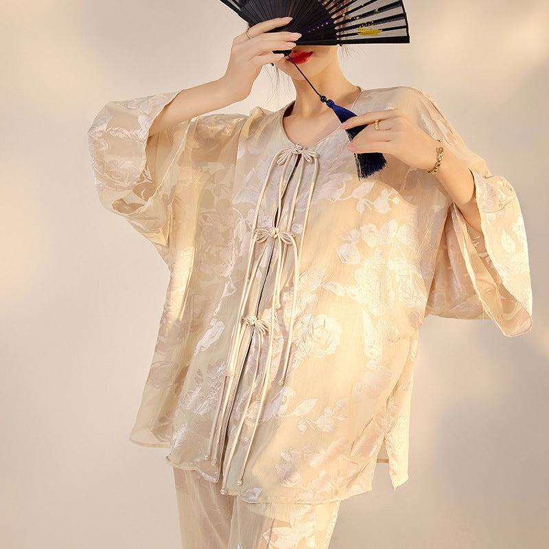 Shirt & Trousers Set | Hand-Embroidered Detailing | Aurelle