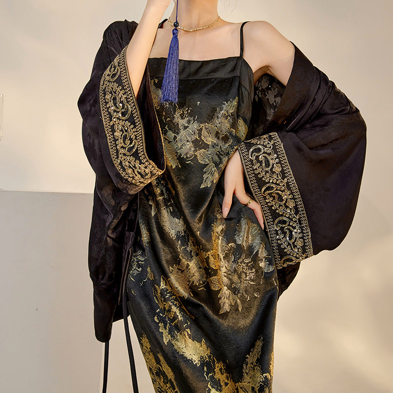 Silk Shirt & Skirt Set | Hand-Embroidered | Aurelle