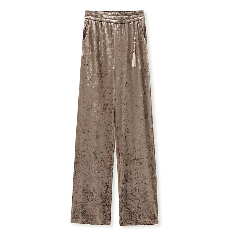 Apricot Wide-Leg Pants | Suzhou Craft | Aurelle
