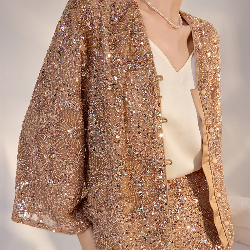 Camel Sequin Set | Hand-Embroidered | Aurelle