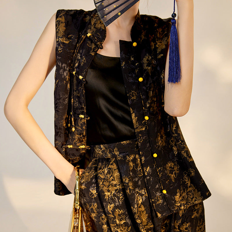 Black Silk Suit | Suzhou Embroidery | Aurelle