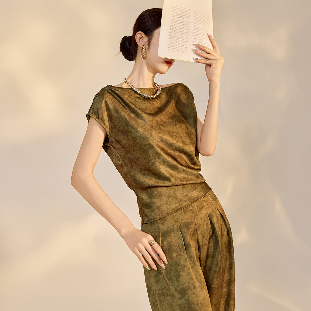 Apricot Wide Leg Set | Hand-Embroidered | Aurelle