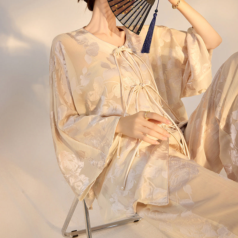 Shirt & Trousers Set | Hand-Embroidered Detailing | Aurelle
