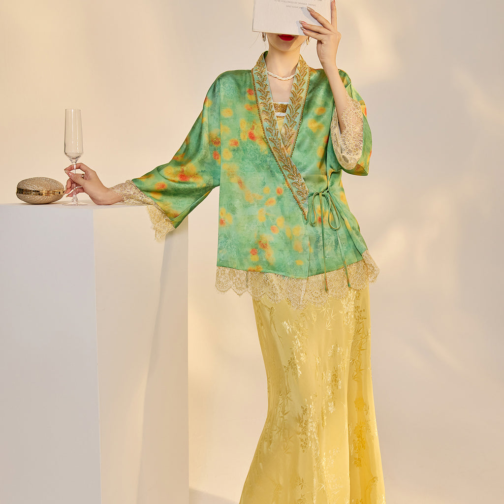 Jacquard Cardigan Set | Suzhou Craftsmanship | Aurelle